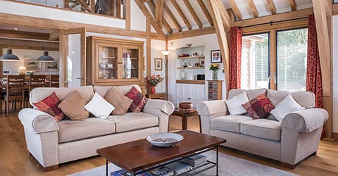 Living Room, Self Built Oak Frame House, Wales
