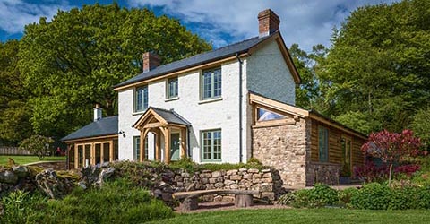 Oak Frame Extension to Restored Cottage, Wales