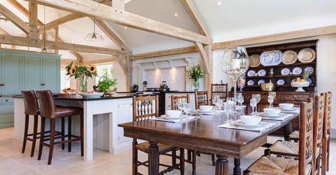 Oak Frame Kitchen Extension, Wales