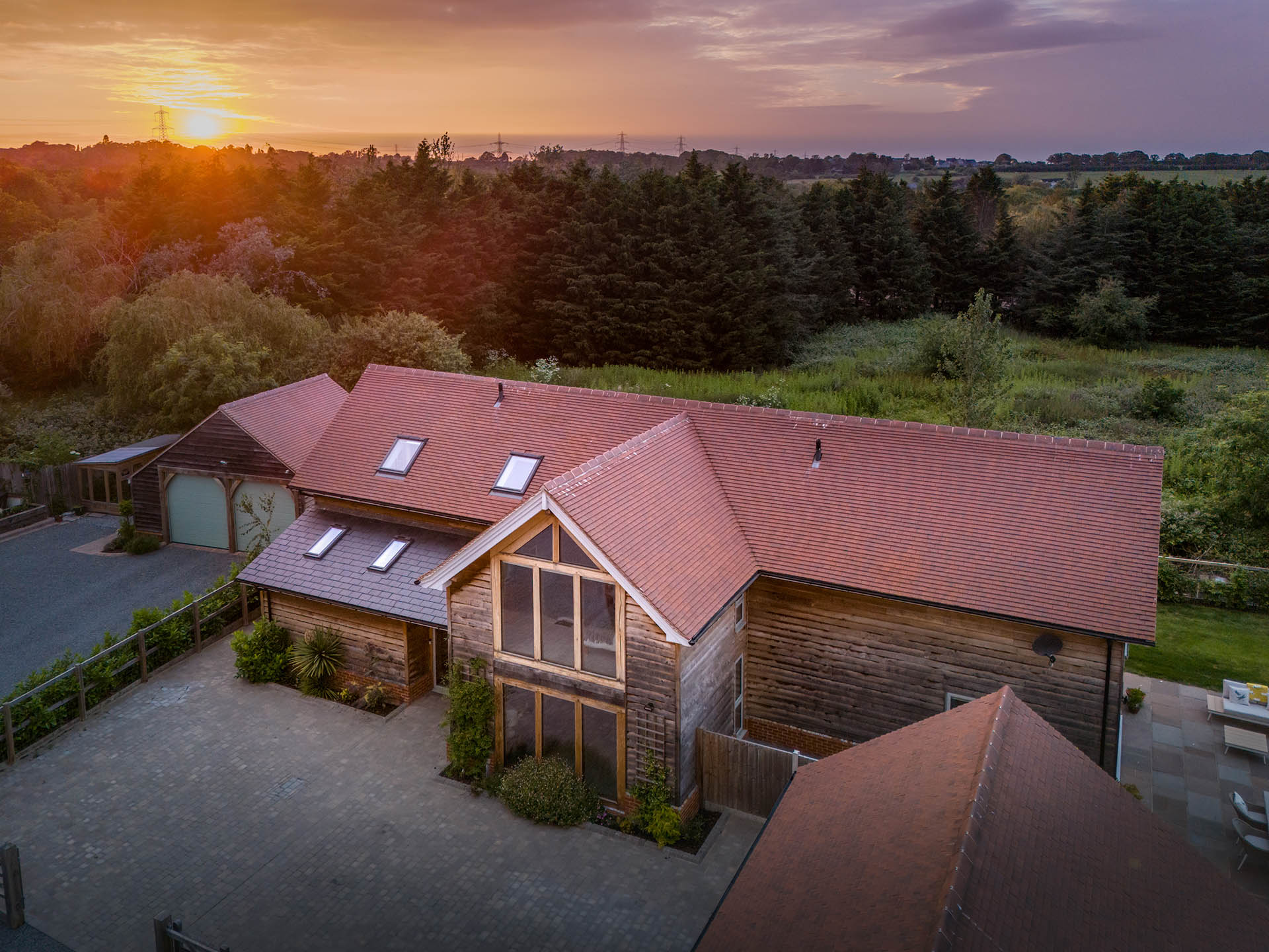Aerial 360° of Farmhouse Style House