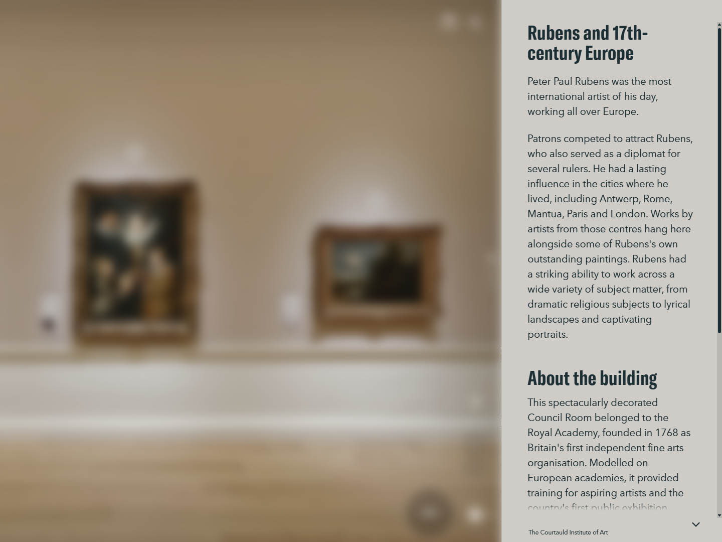 Gallery-Wide Information Overlay Panel